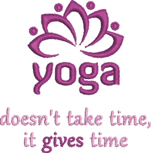 Yoga Gives Time Machine Embroidery Design