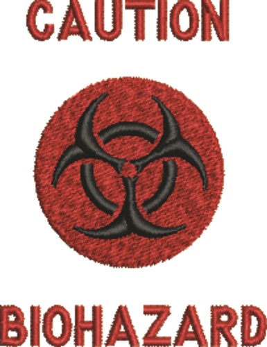 Caution Biohazard Symbol Machine Embroidery Design