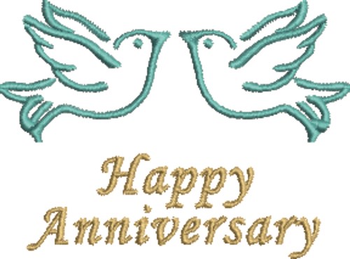 Anniversary Dove Pair  Machine Embroidery Design