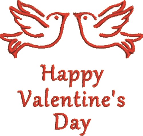 Valentine's Day Doves Machine Embroidery Design