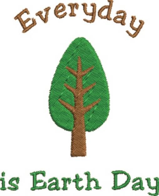 Picture of Green Tree Earth Day Machine Embroidery Design