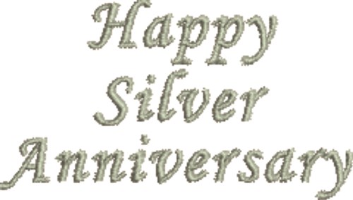 Silver Anniversary Machine Embroidery Design