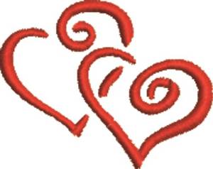 Picture of Twin Hearts Machine Embroidery Design
