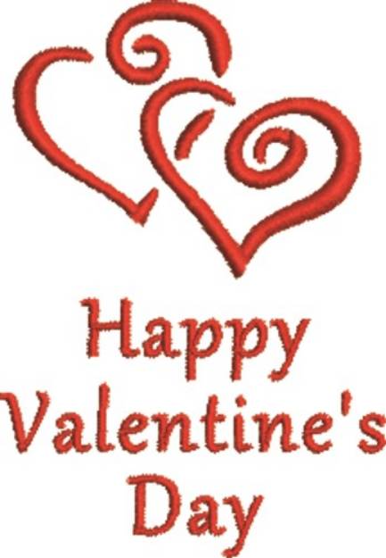 Picture of Twin Hearts Valentines Day Machine Embroidery Design