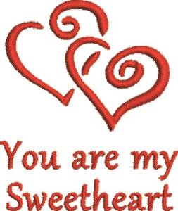 Picture of Twin Hearts Sweetheart Machine Embroidery Design