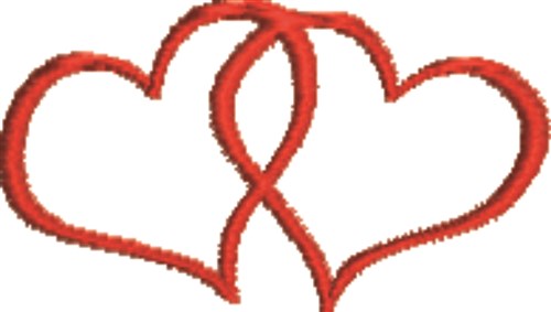 Twin Hearts Forever Machine Embroidery Design
