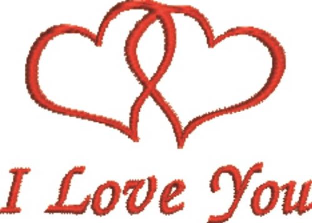 Picture of Twin Hearts Love You Machine Embroidery Design