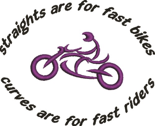Abstract Motorcycle Fast Rider Machine Embroidery Design