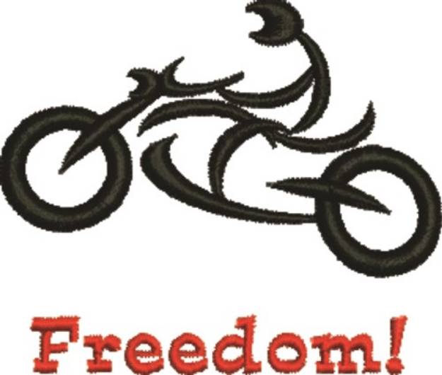 Picture of Abstract Motorcycle Biker Freedom! Machine Embroidery Design