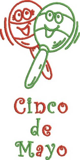 Picture of Maracas Cinco De Mayo Machine Embroidery Design