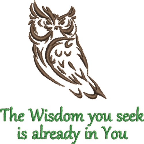 Seek Owl Wisdom Machine Embroidery Design