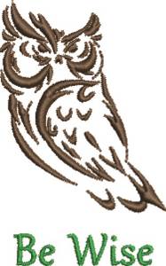Picture of Night Owl Be Wise Machine Embroidery Design