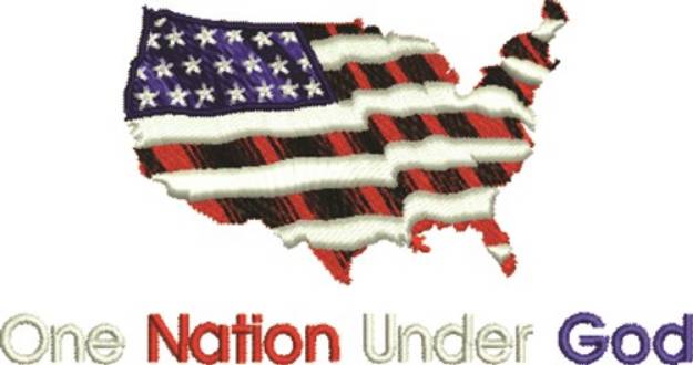 Picture of One Nation US Map Machine Embroidery Design