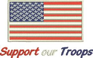 Picture of Support Our Troops Flag Machine Embroidery Design