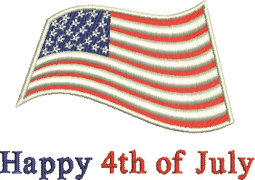 Fourth Of July Flag Machine Embroidery Design