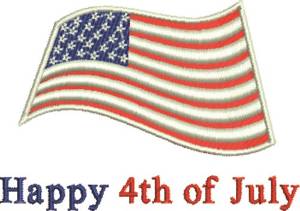 Picture of Fourth Of July Flag Machine Embroidery Design