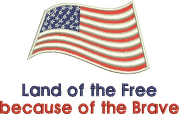 Picture of US Flag  Machine Embroidery Design