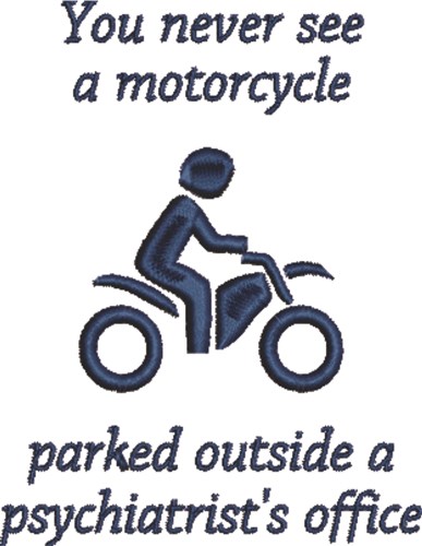 Motorcyclist Therapy Machine Embroidery Design