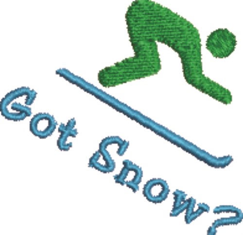 Skiing Got Snow? Machine Embroidery Design