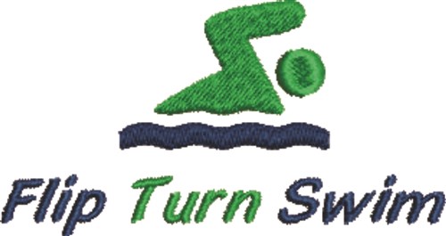 Flip Turn Swim Machine Embroidery Design