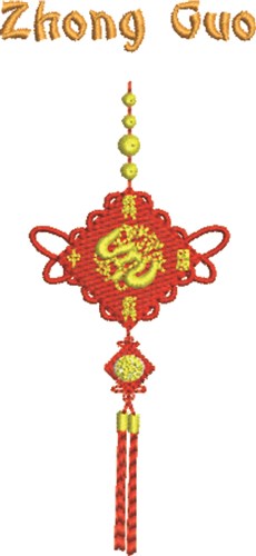 Zhong Guo Lantern Machine Embroidery Design