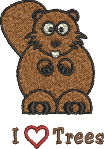 Beaver Trees Machine Embroidery Design