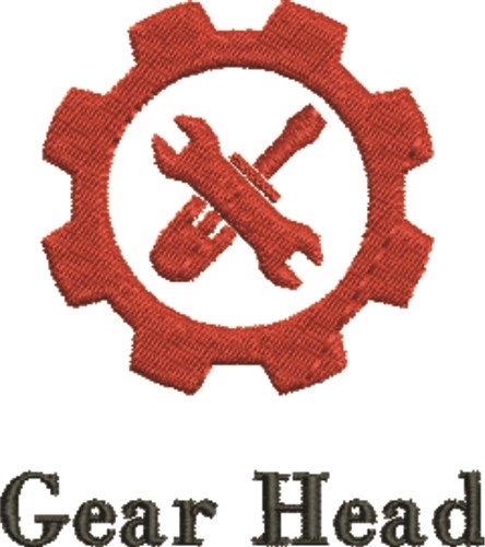 Gear Head Machine Embroidery Design