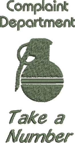 Complaint Grenade Machine Embroidery Design
