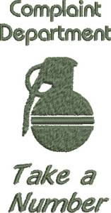 Picture of Complaint Grenade Machine Embroidery Design