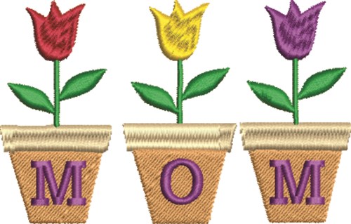 Mom Tulips Machine Embroidery Design