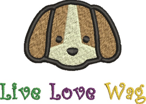 Puppy Wag Machine Embroidery Design