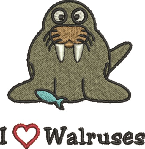Walrus Heart Machine Embroidery Design