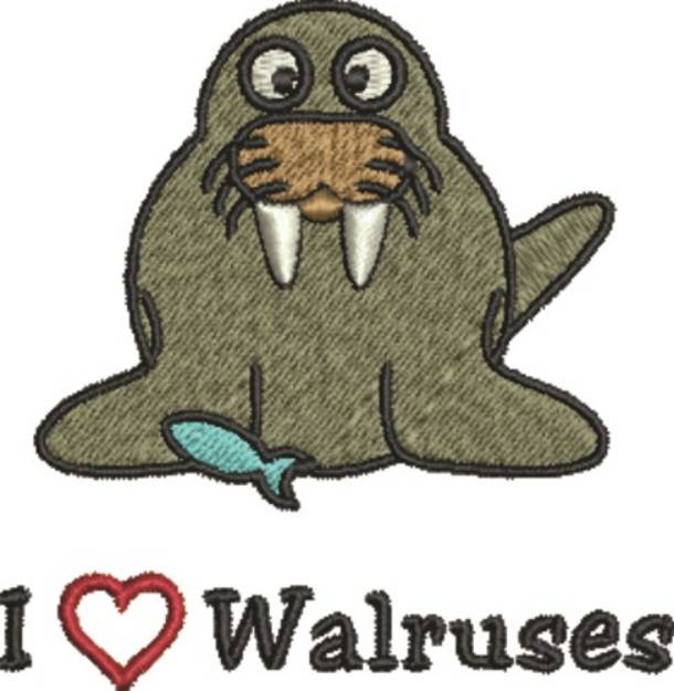 Picture of Walrus Heart Machine Embroidery Design