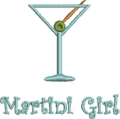 Martini Girl Machine Embroidery Design