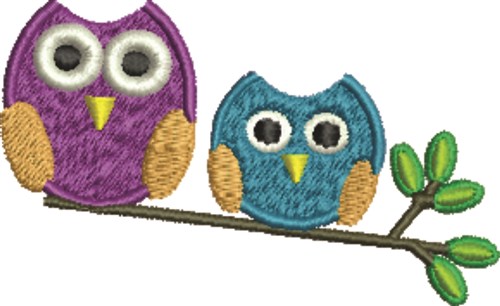 Owl Pair Machine Embroidery Design