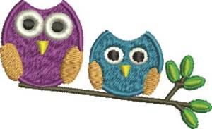 Picture of Owl Pair Machine Embroidery Design