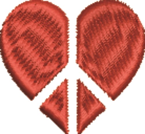 Peace Heart Machine Embroidery Design