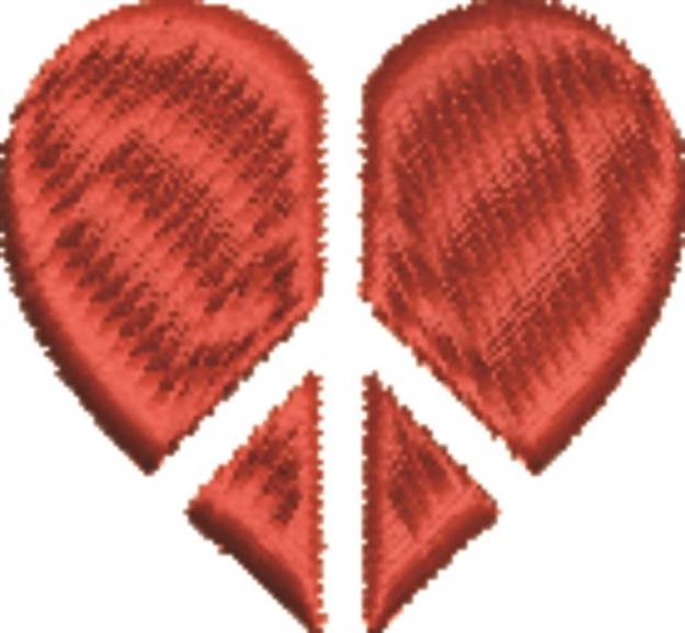 Picture of Peace Heart Machine Embroidery Design