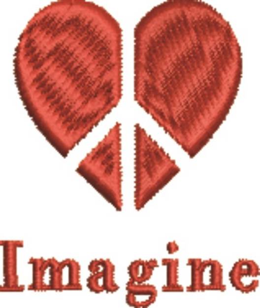 Picture of Peace Heart Imagine Machine Embroidery Design