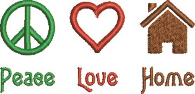 Picture of Peace Love Home  Machine Embroidery Design