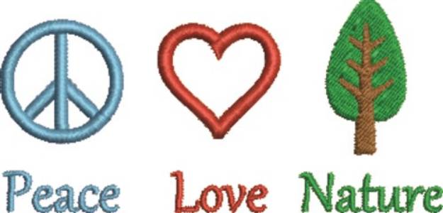 Picture of Peace Love Nature Machine Embroidery Design