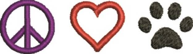 Picture of Peace Love Pets Machine Embroidery Design