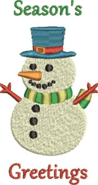 Picture of Seasons Greetings Snowman Machine Embroidery Design