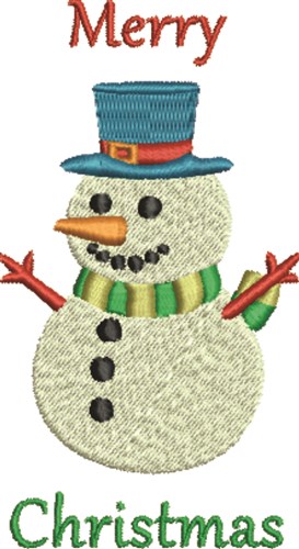 Merry Christmas Snowman Machine Embroidery Design