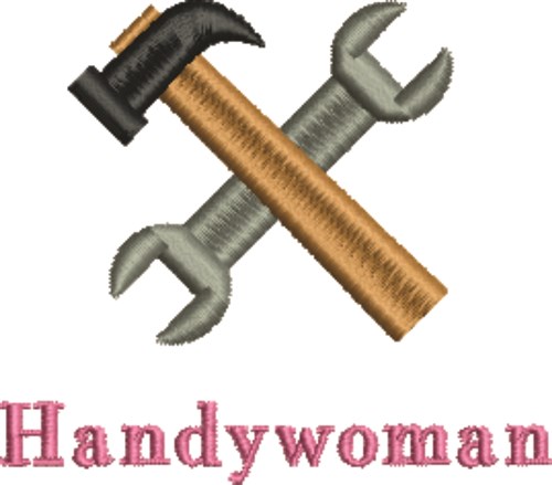 Hammer & Pliers Handywoman Machine Embroidery Design