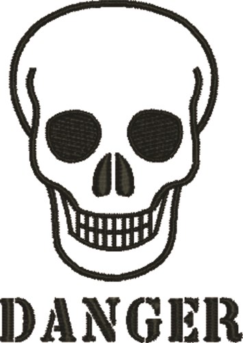 Halloween Skull Danger Machine Embroidery Design
