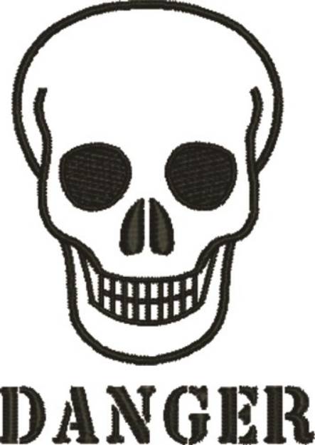 Picture of Halloween Skull Danger Machine Embroidery Design