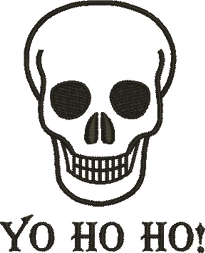 Halloween Skull Yo Ho! Machine Embroidery Design