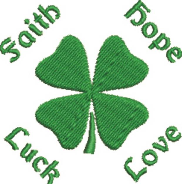 Picture of Faith Shamrock Machine Embroidery Design