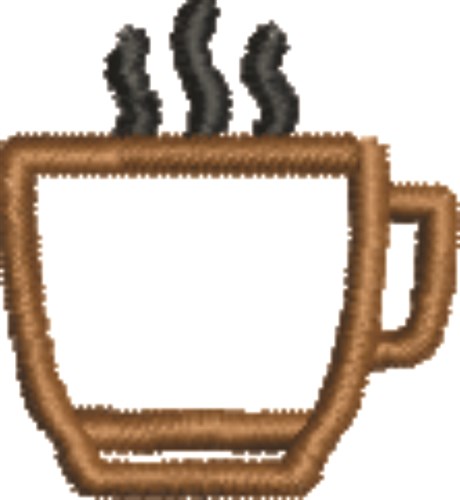 Coffee Outline Machine Embroidery Design